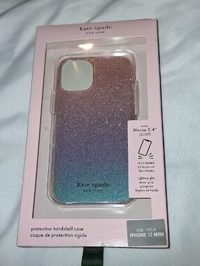 kate spade Glitter Ombre Hardshell Case for iPhone 12 Mini (Pink to Blue)